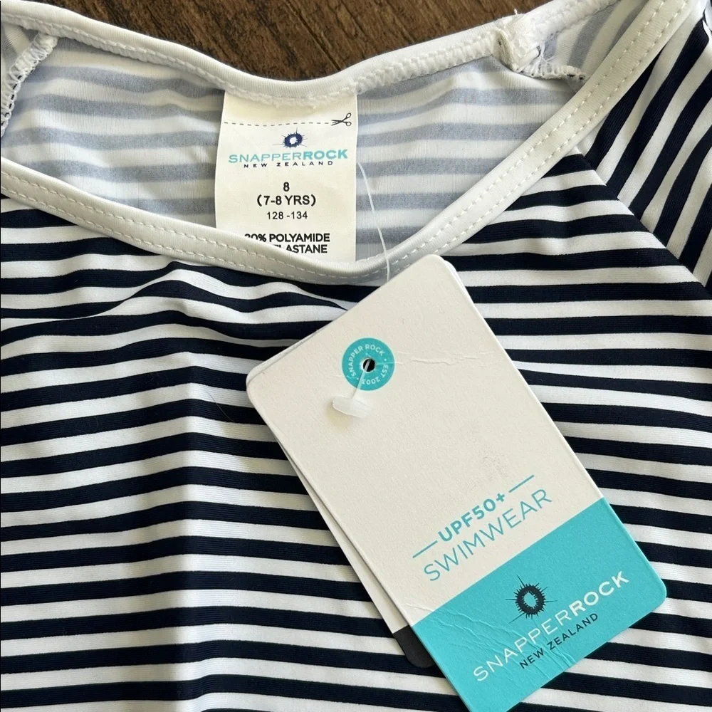 UPF50+ Striped Short Sleeve Top with Knot Detail